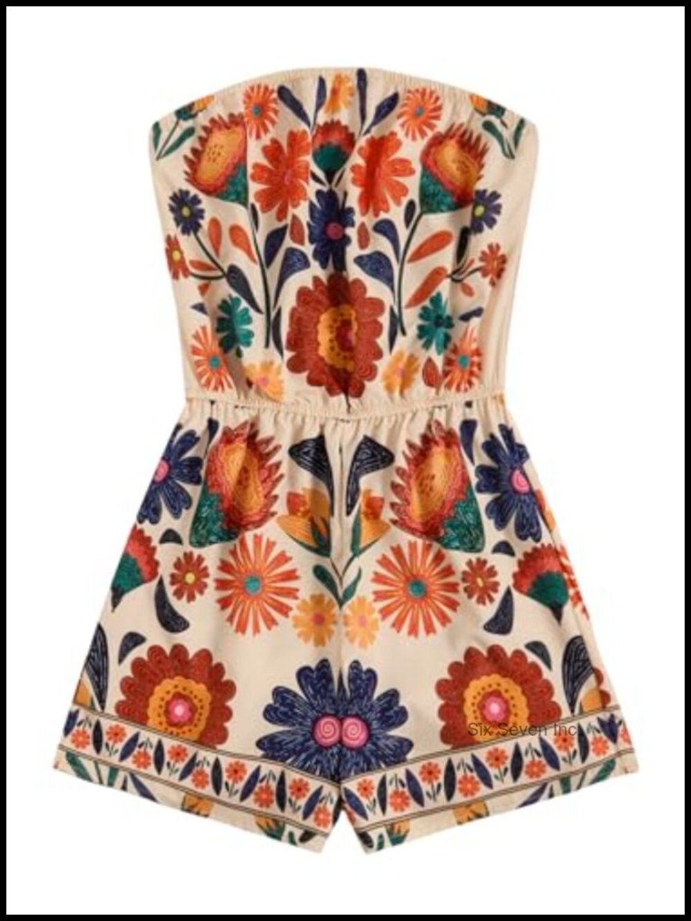 SweatyRocks Off Shoulder Floral Print Playsuit Strapless Romper